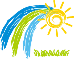 Sun and Rainbow - grass - High Resolution PNG