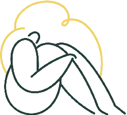 Person Hugging Knees - lines - No Background PNG