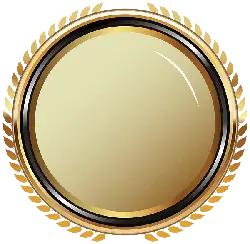 Gold Medal - circle - Transparent Background PNG
