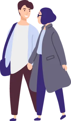 Man and Woman in Coats - glasses - Lossless PNG