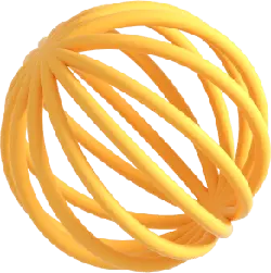 Yellow Spherical Sculpture - modern design - High Resolution PNG