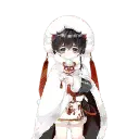 White Fox Spirit - long hair - Transparent Background PNG