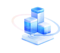 Blue Cube Icon - analysis - Transparent Layer PNG