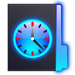 Clock Folder Icon - red - Transparent Background PNG