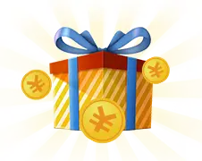 Gift Box - stripes - coins - Free PNG