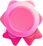 Pink Flower Badge - shining - High Resolution PNG