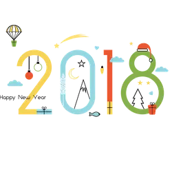 2018 New Year Card - new year - Free PNG