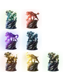 Colorful Lion Statues - lion - No Background PNG