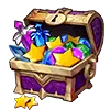 Treasure Chest - gold coins - stars - High Resolution PNG