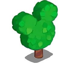 Green Cartoon Tree - simple - No Background PNG