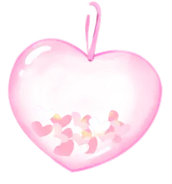 Heart-shaped Glass Ornament - pink - Transparent Layer PNG