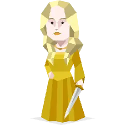 Lady with Sword - low-poly art - No Background PNG