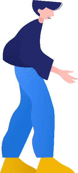 Cartoon Character in Blue Pants - illustration - Transparent Background PNG
