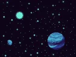 Pixel Space Scene - planet - Free Download PNG