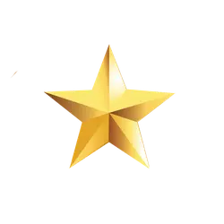 Gold Five-pointed Star - High Download Count PNG