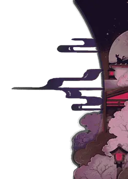 Cat and Moon - night - Transparent Layer PNG