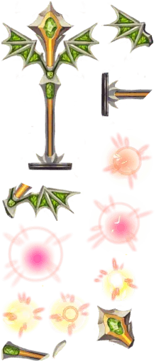 Green Gem Staff - weapon - Lossless PNG