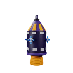 Purple Rocket - machinery - Transparent Background PNG