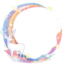 Moon Deer - rainbow - No Background PNG