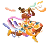 Colorful Violinist - instrument - High Resolution PNG