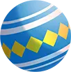 Colorful Striped Ball - toy - No Background PNG