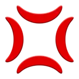 Red Four-Petal Flower - red - PNG