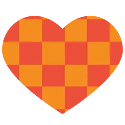 Heart Pattern - square - yellow - Transparent Background PNG