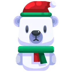 Polar Bear with Christmas Hat and Scarf - hat - PNG