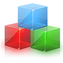 Colorful Glass Cubes - red - No Background PNG