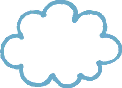 Cloud - blue - outline - Transparent Background PNG