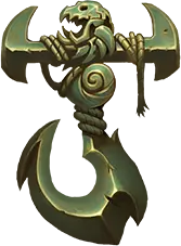 Serpent Axe Statue - mythical creature - PNG