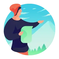 Girl in Red Hat - natural landscape - High Resolution PNG