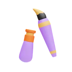 Purple Pen and Orange Bottle - stationery - No Watermark PNG