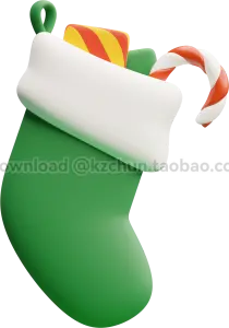 Christmas Stocking - decoration - No Background PNG