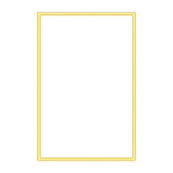 Gold Border Rectangle - Transparent Background PNG