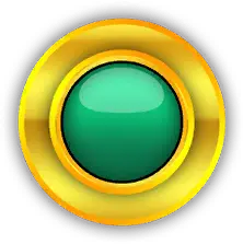 Emerald Button - metal - High Resolution PNG