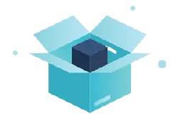 Blue Box with Cube - technology - High Resolution PNG
