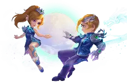 Moon Goddess and Knight - mythology - Free PNG