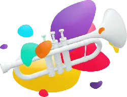 Colorful Trumpet - music - Free PNG