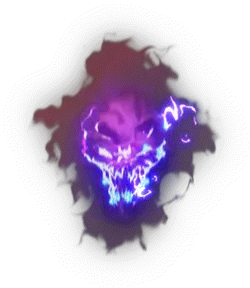 Purple Skull - neon light - Transparent Layer PNG