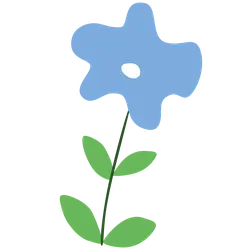 Blue Flower - leaves - Transparent Layer PNG