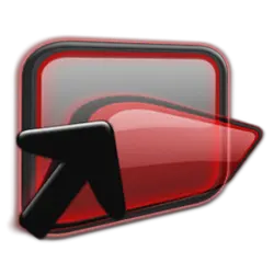 Red Arrow Icon - glossy - High Resolution PNG