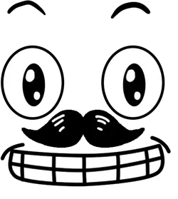 Smiling Face - lines - High Resolution PNG