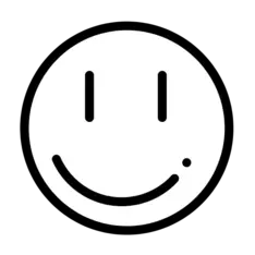 Smiley Face Emoji - simple - lines - High Resolution PNG