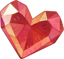Heart-shaped Gemstone - polyhedron - No Background PNG