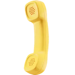 Yellow Telephone Handset - design - No Background PNG