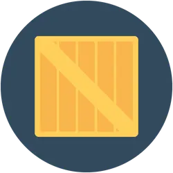 Yellow Wooden Box - logistics - Transparent Background PNG