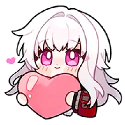 Pink Hair Cartoon Girl - heart shape - Free Download PNG
