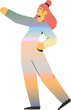 Pink Long Hair Girl - gradient color - No Background PNG
