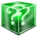 Green Question Cube - mystery - Transparent Background PNG